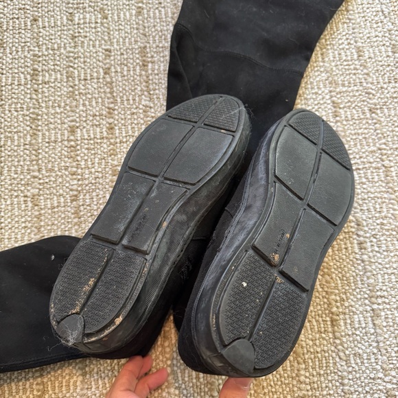 Stuart Weitzman Black Suede Over The Knee Platform 'Playtime' Boots | size 6.5 - Picture 7 of 10